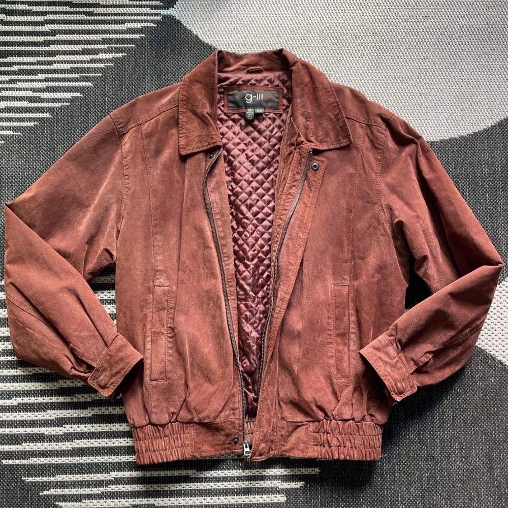 AMERICAN VINTAGE 80s/90s - Suede Mahogany Bomber Jacket